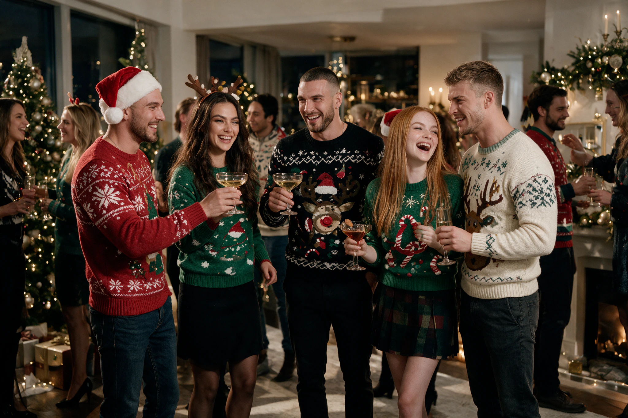 Cashmere holiday sweater party